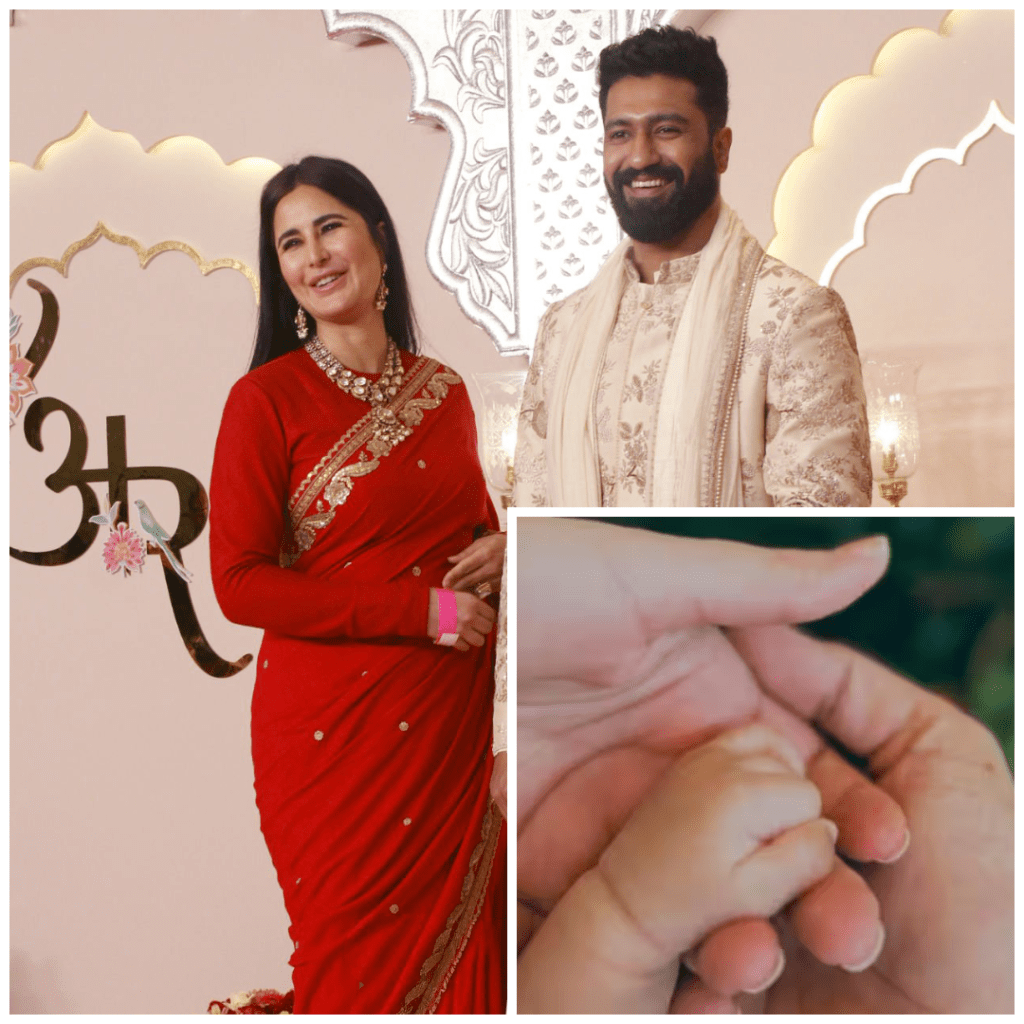 Close-up of newborn Vihaan Kaushal’s hand held by parents Katrina Kaif and Vicky Kaushal, January 2026.